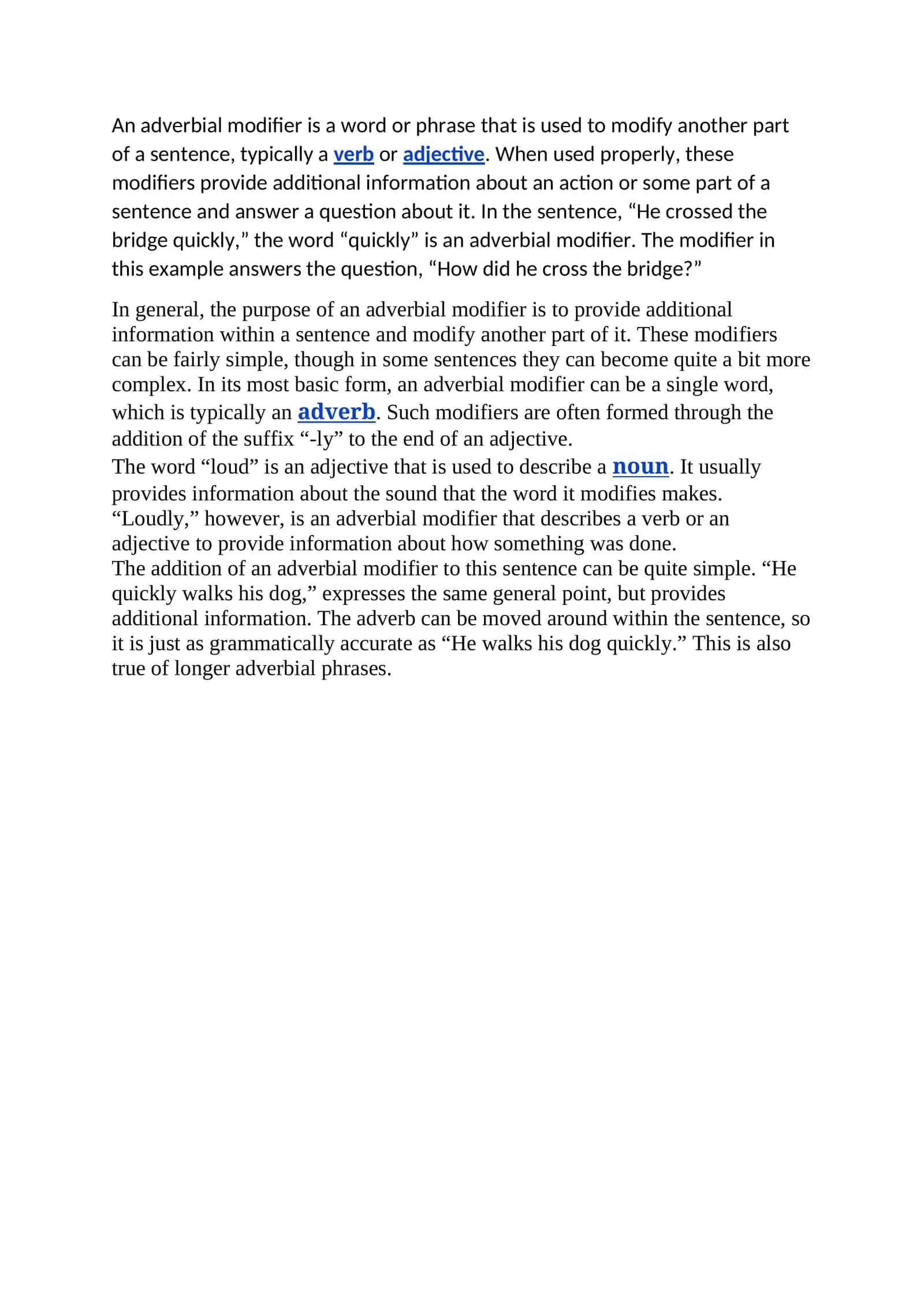 Adverbial Modifiers