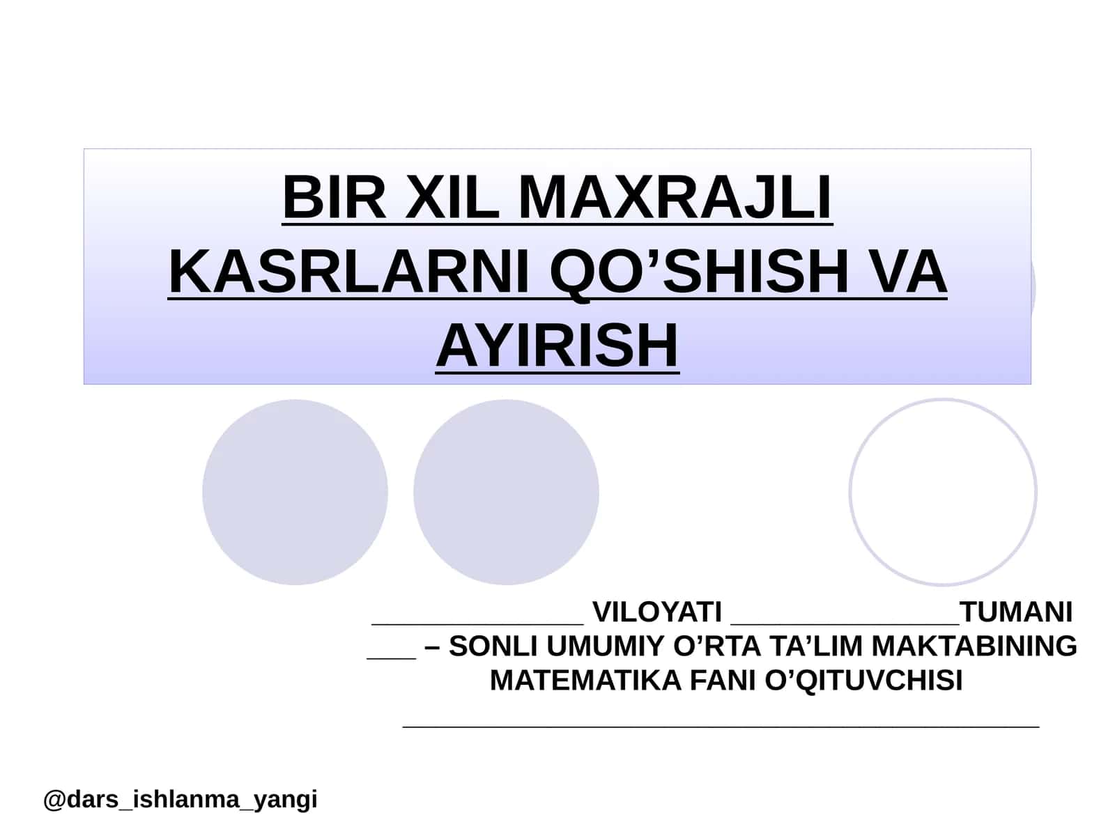 MATHEMATIK DIKTANT SAVOLLAR