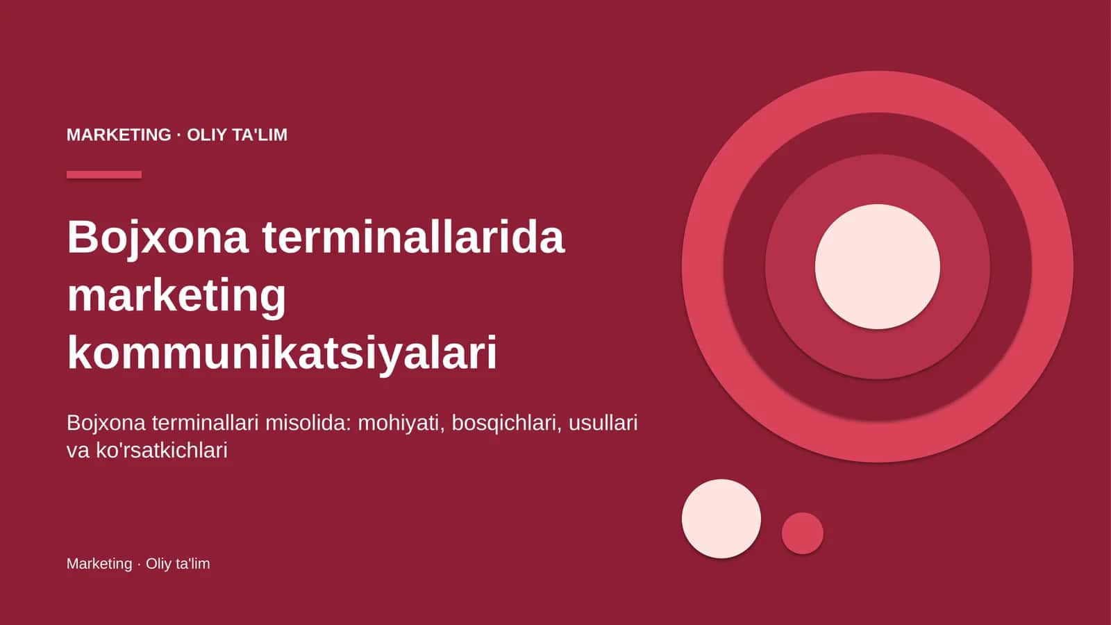 Bojxona terminallarida marketing kommunikatsiyalari