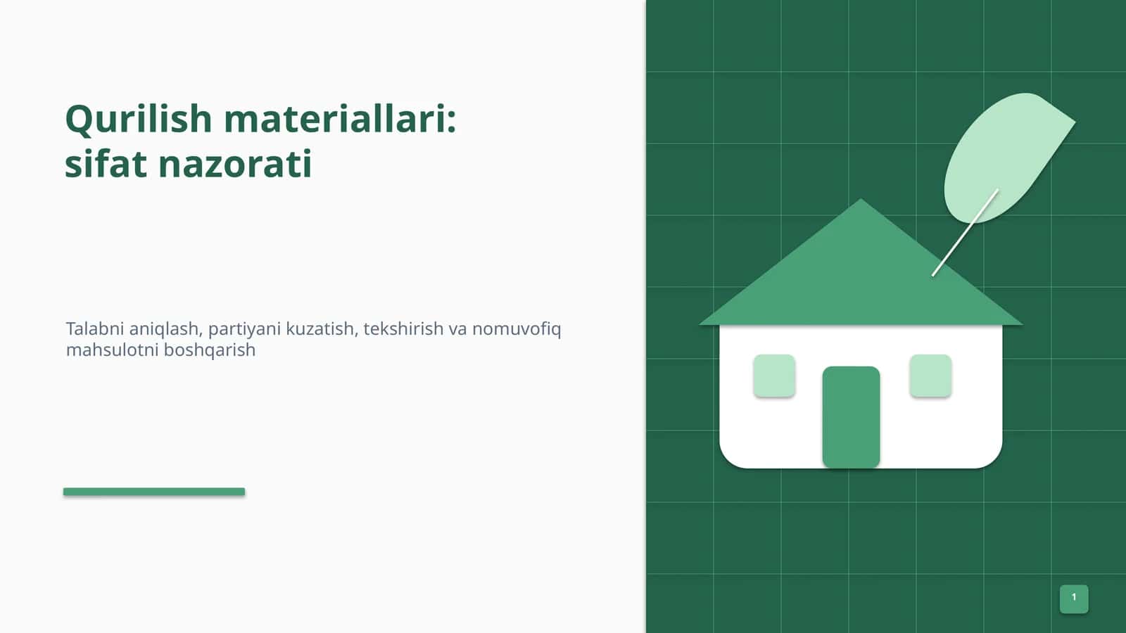 Qurilish materiallari:sifat nazorati