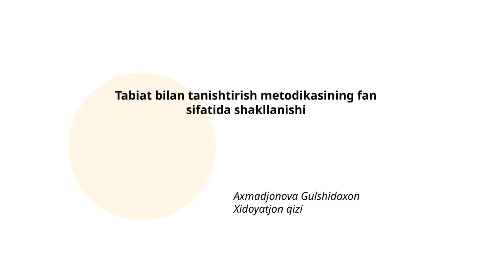 Tabiat bilan tanishtirish metodikasi