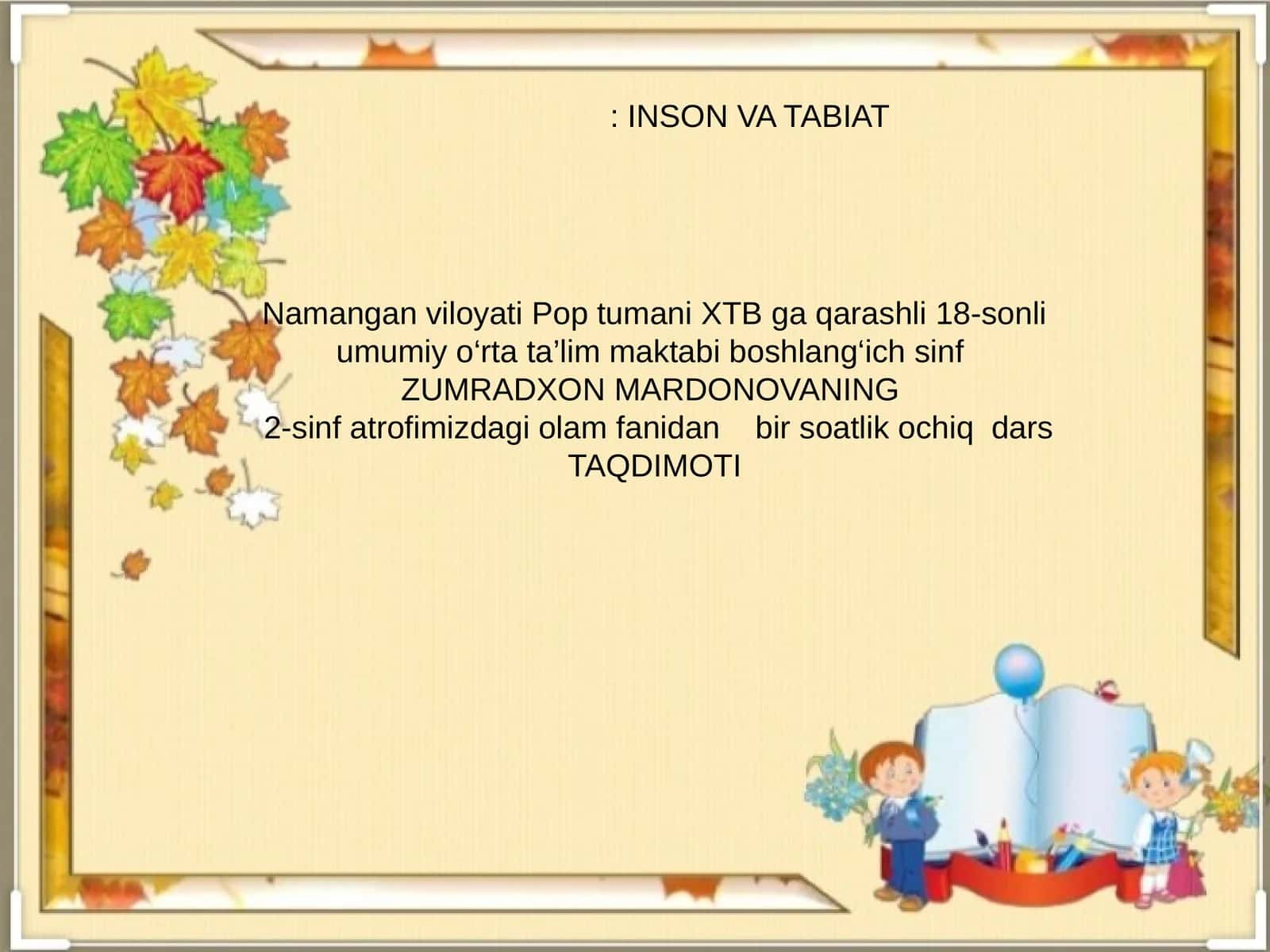 INSON VA TABIAT