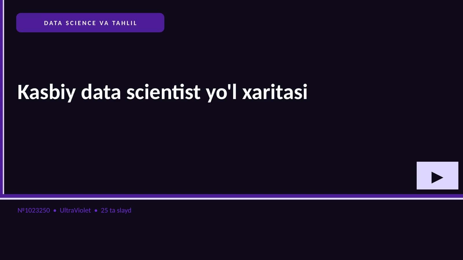 Kasbiy data scientist yo'l xaritasi