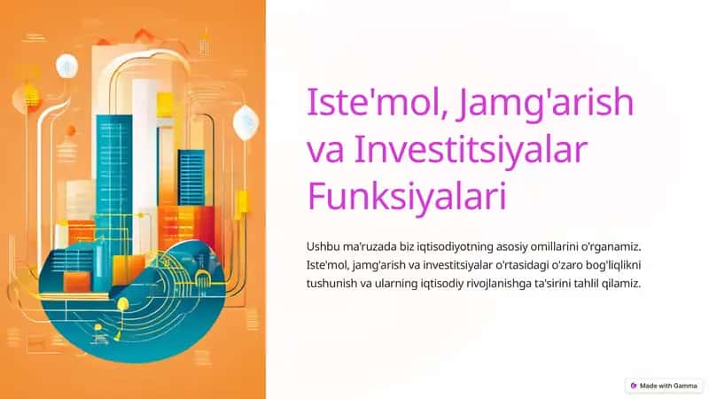 Iste'mol, Jamg'arish va Investitsiyalar Funksiyalari