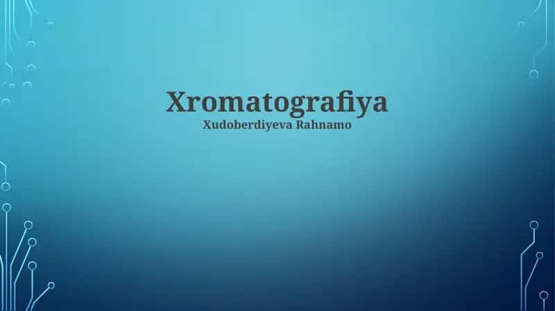 Xromatografiya