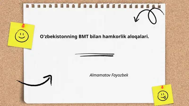 O'zbekistonning BMT bilan hamkorlik aloqalari