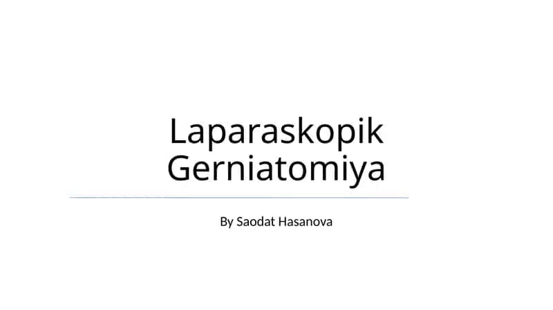 Laparaskopik Gerniatomiya
