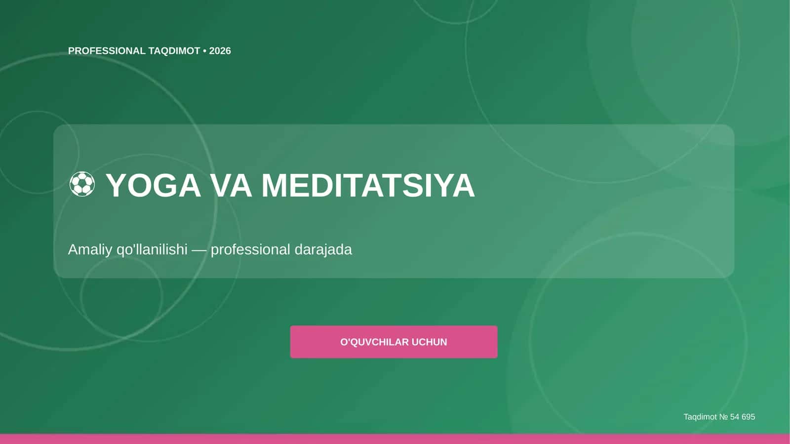 Yoga va meditatsiya: amaliy qo'llanilishi (professional darajada)