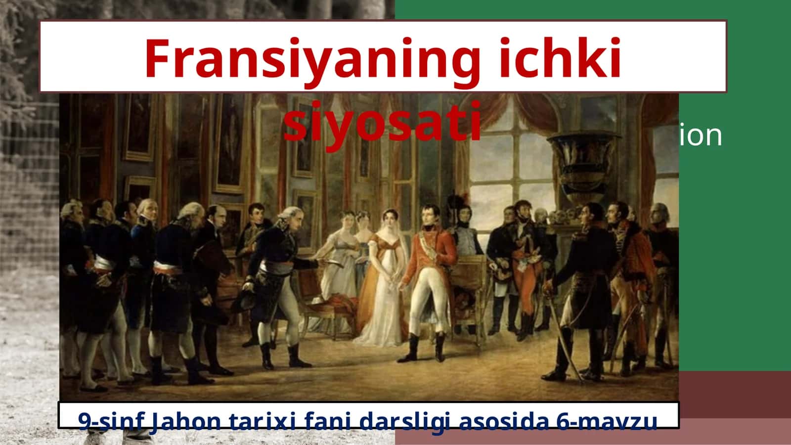 9-sinf Jahontarixi fanidan darsligi asosida 6-mavzu