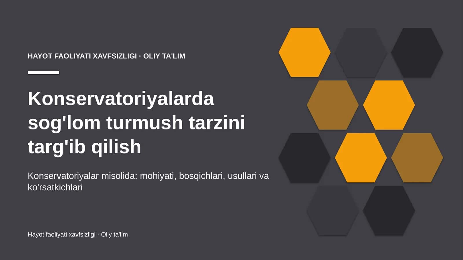Konservatoriyalarda sog'lom turmush tarzini targ'ib qilish