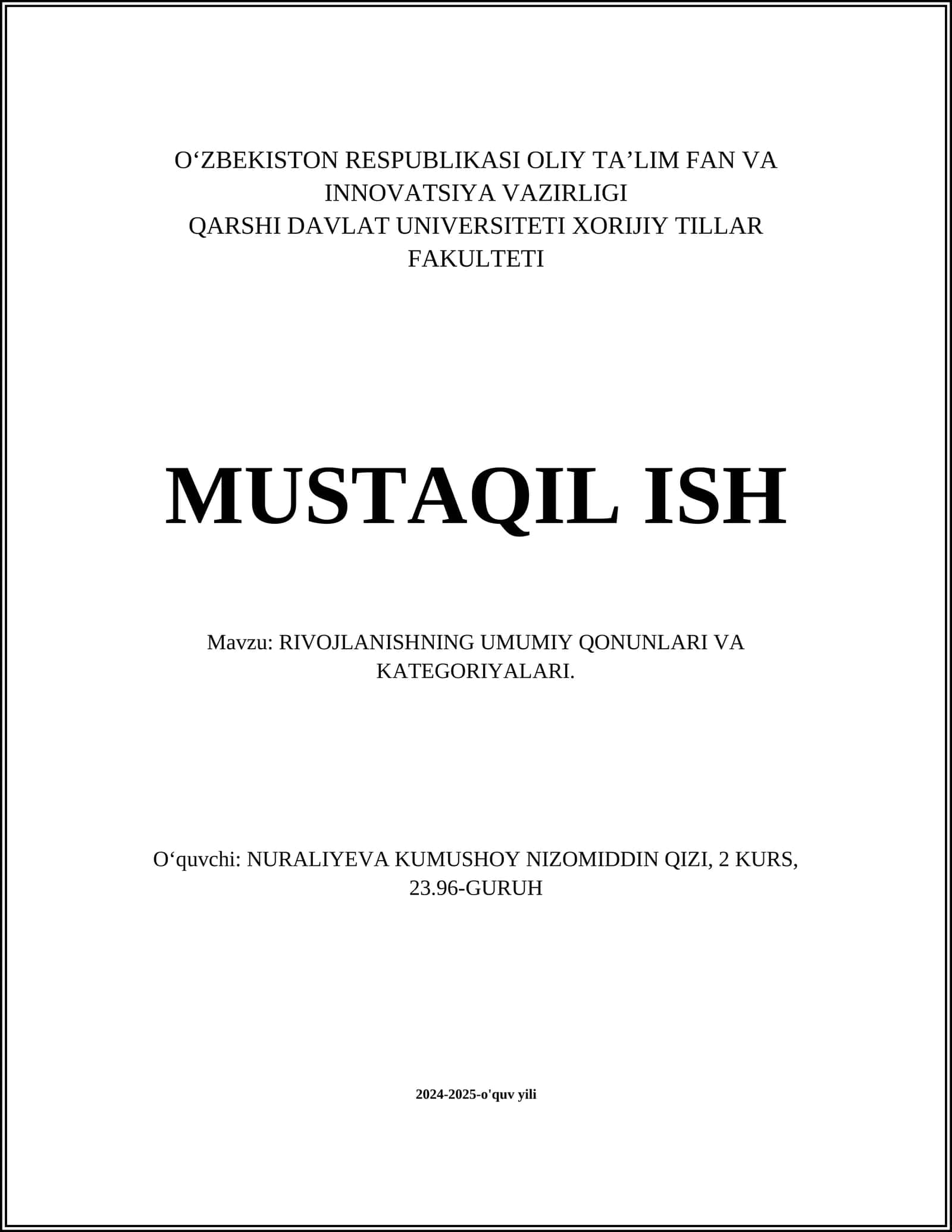Dialektika va rivojlanish qonunlari