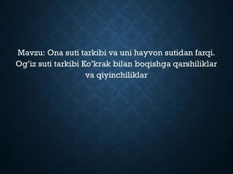 Ona suti tarkibi va uni hayvon sutidan farqi