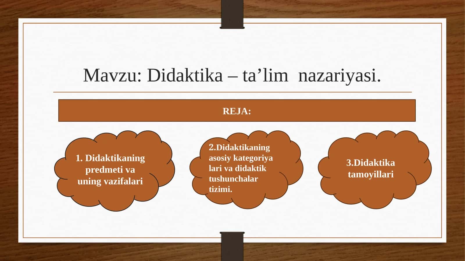 Didaktika - ta’lim nazariyasi