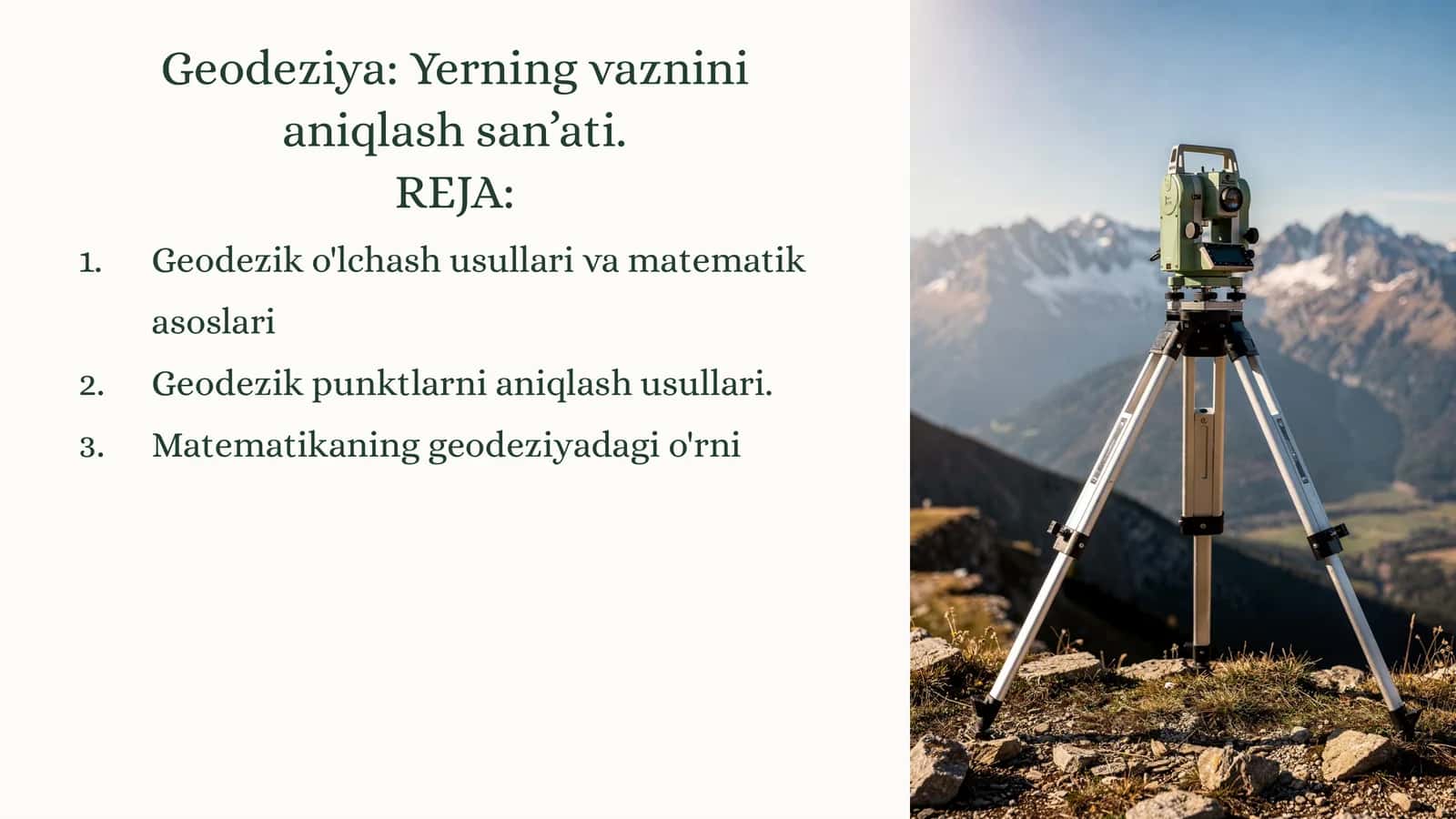 Geodeziya: Yerning vazninianiqlashsan’ati