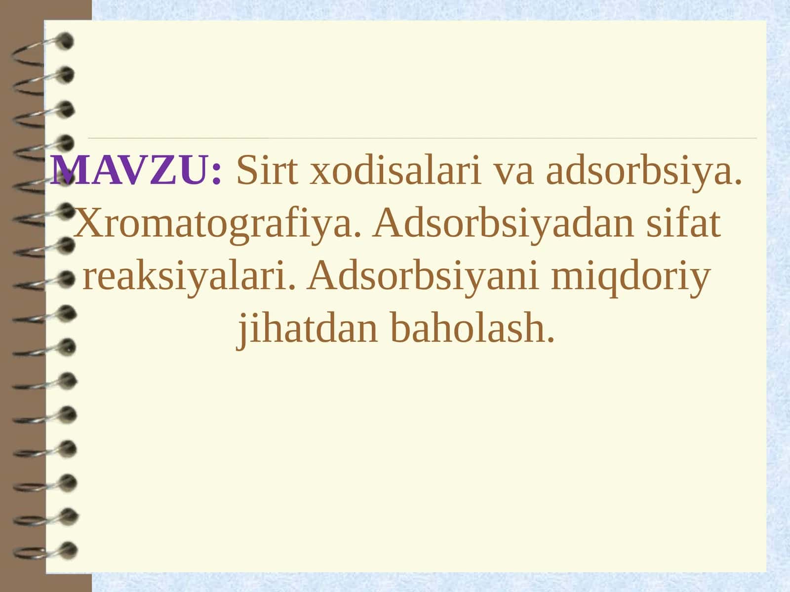 Sirt xodisalari va adsorbsiya