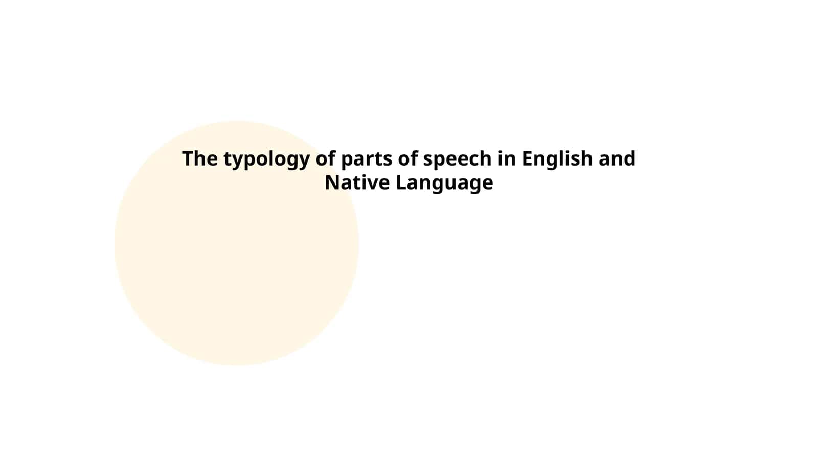 The typology of parts of speech in English and Native Language