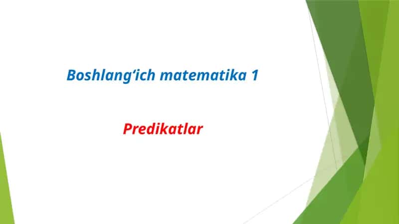 Predikatlar