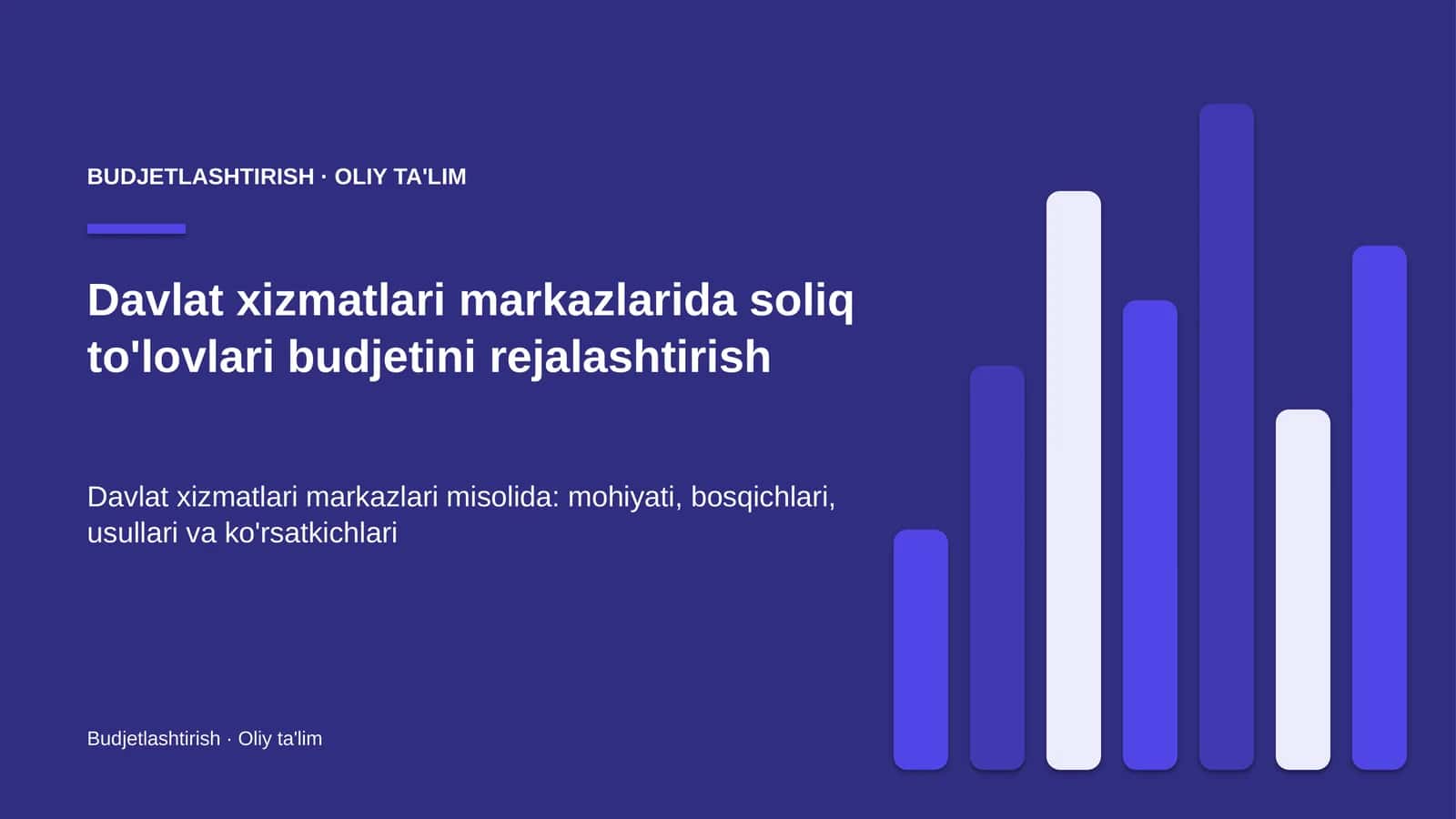 Davlat xizmatlari markazlarida soliq to'lovlari budjetini rejalashtirish