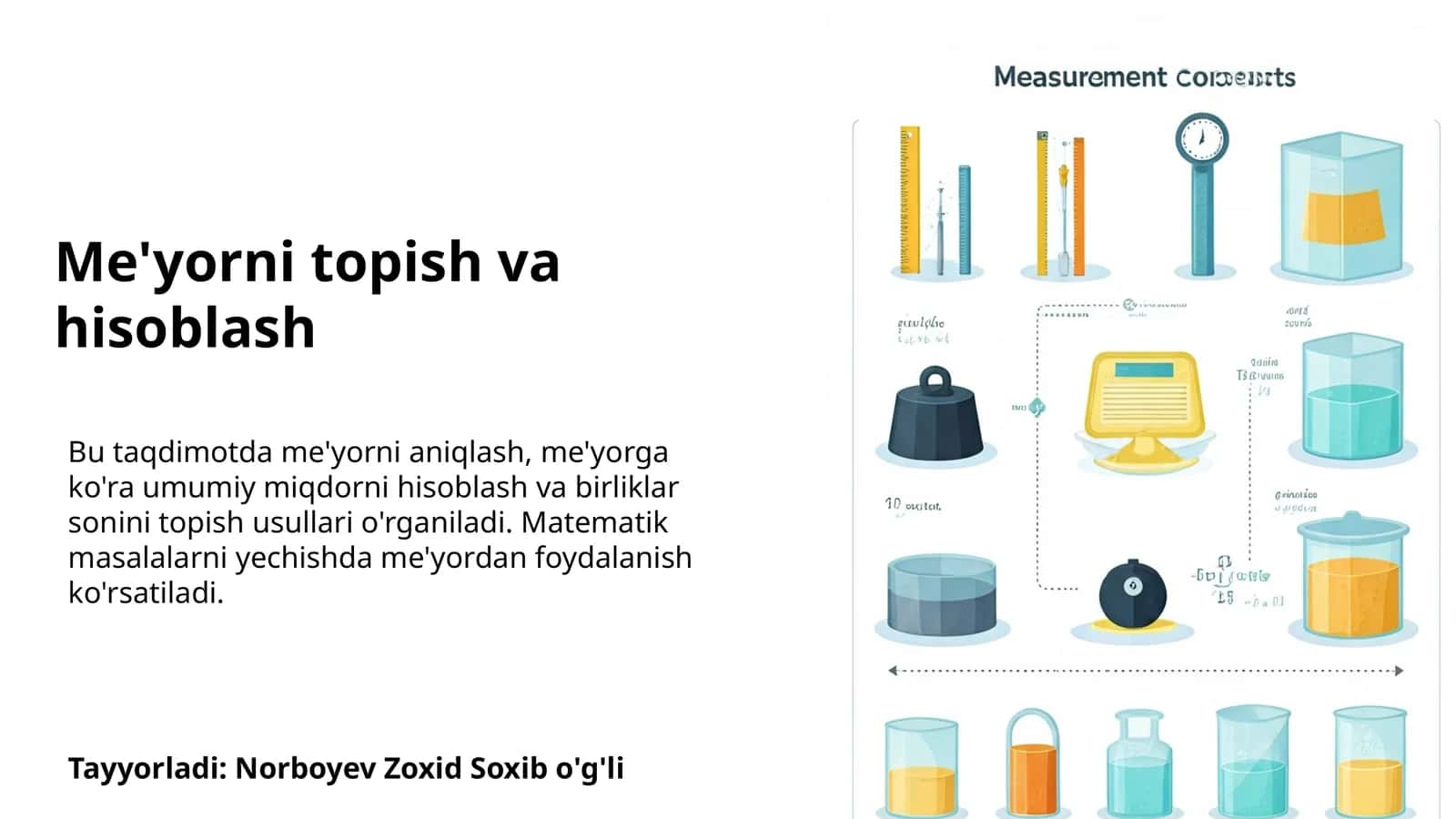 Me'yorni topish va hisoblash