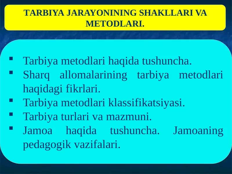 Mustaqil o‘qish uchun adabiyotlar