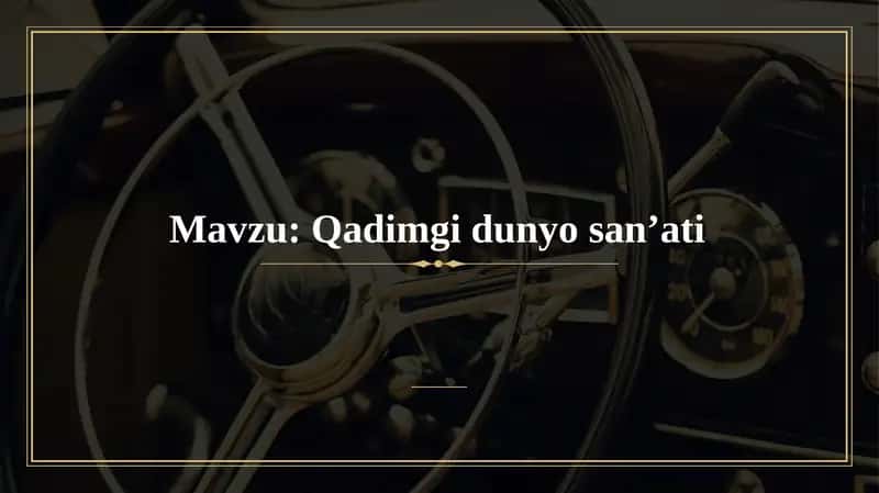 Qadimgi dunyo san'ati
