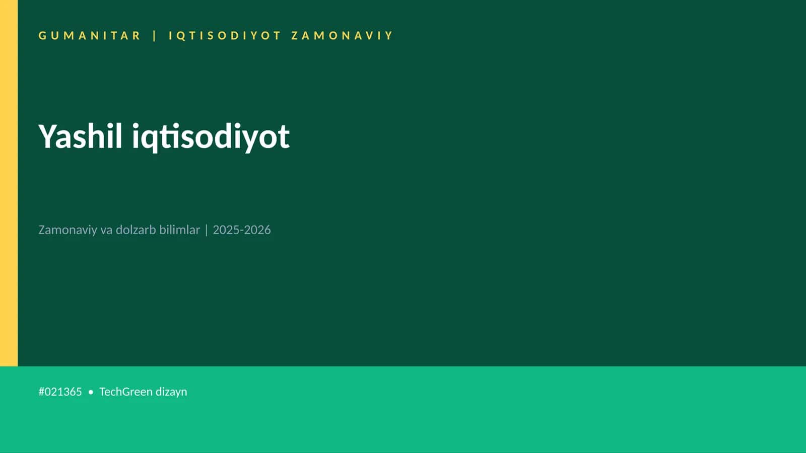 Yashil iqtisodiyot