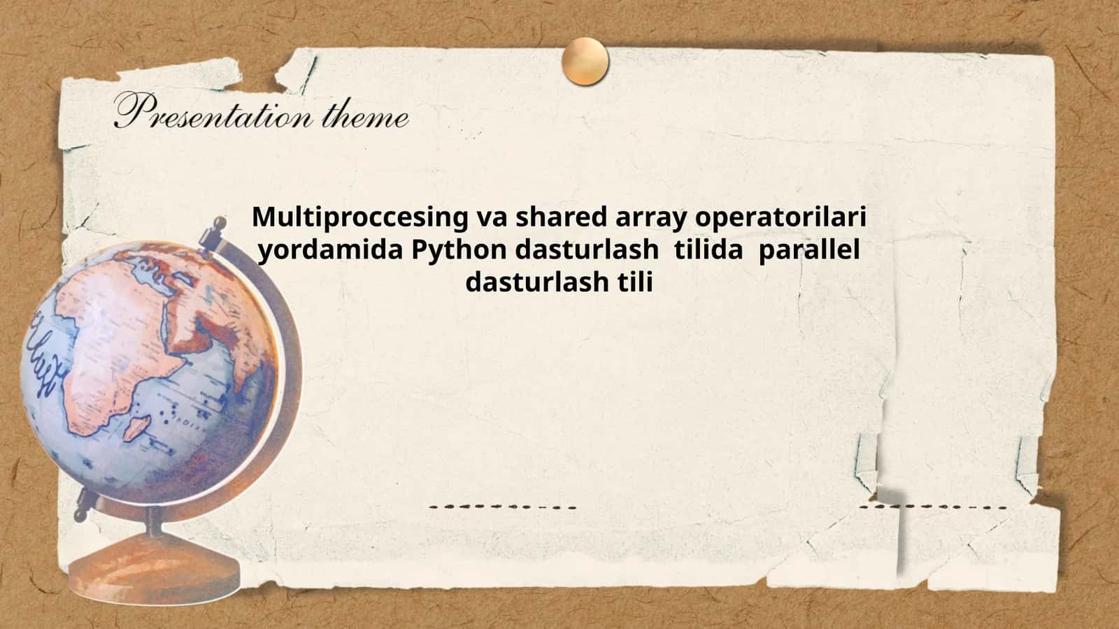 Multiproccesing va shared array operatorilari yordamida Python dasturlash tilida parallel dasturlash tili