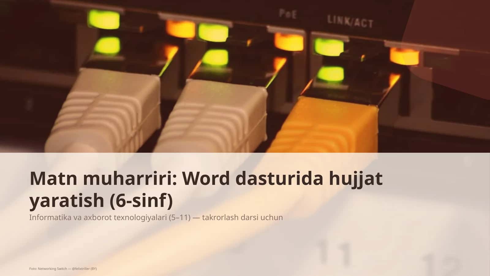 Word dasturida hujjat yaratish (6-sinf)
