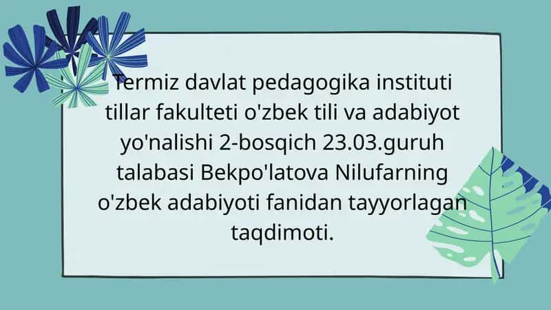Ahmad Yassaviy va Ahmad Yugnakiyning hayoti va ijodi manbalari