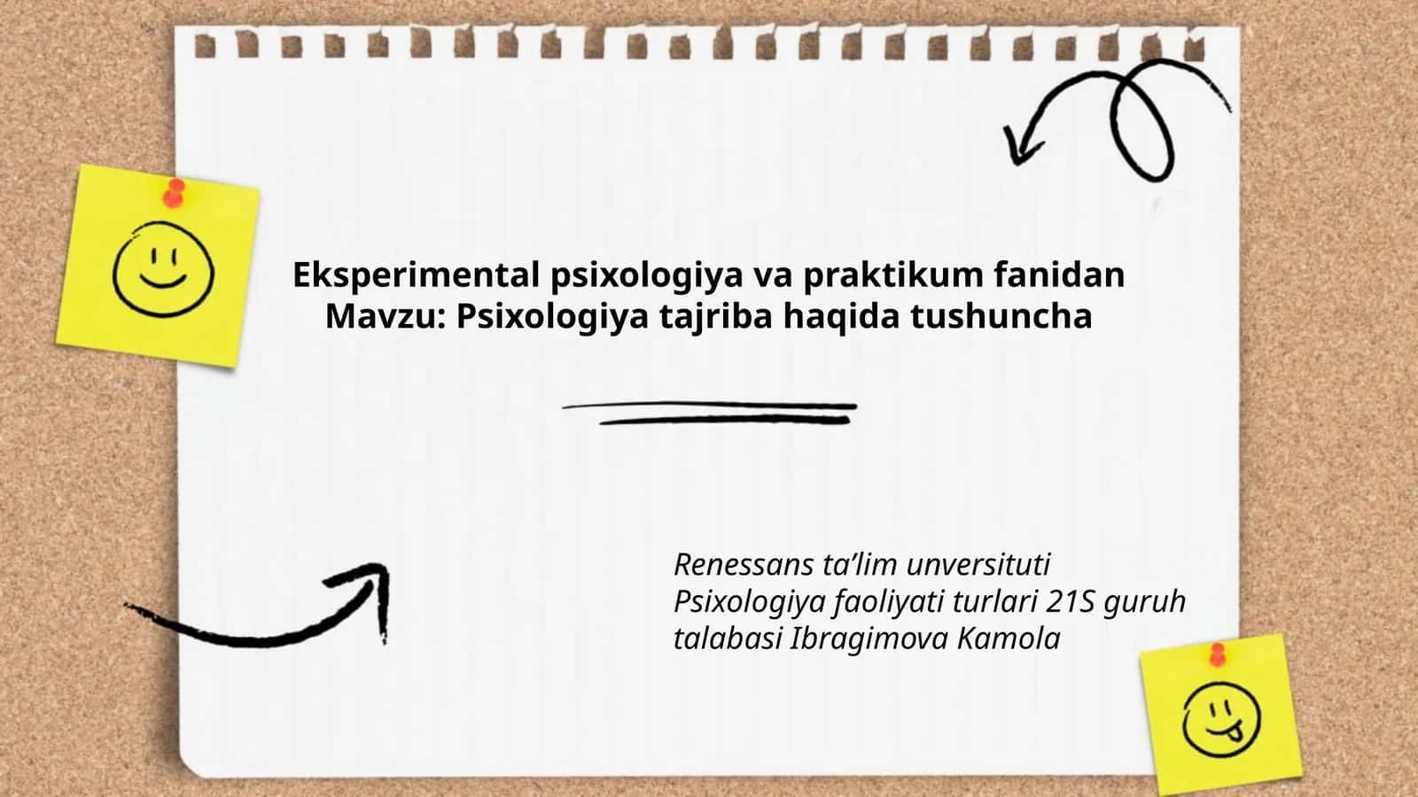 Psixologiya tajriba haqida tushuncha