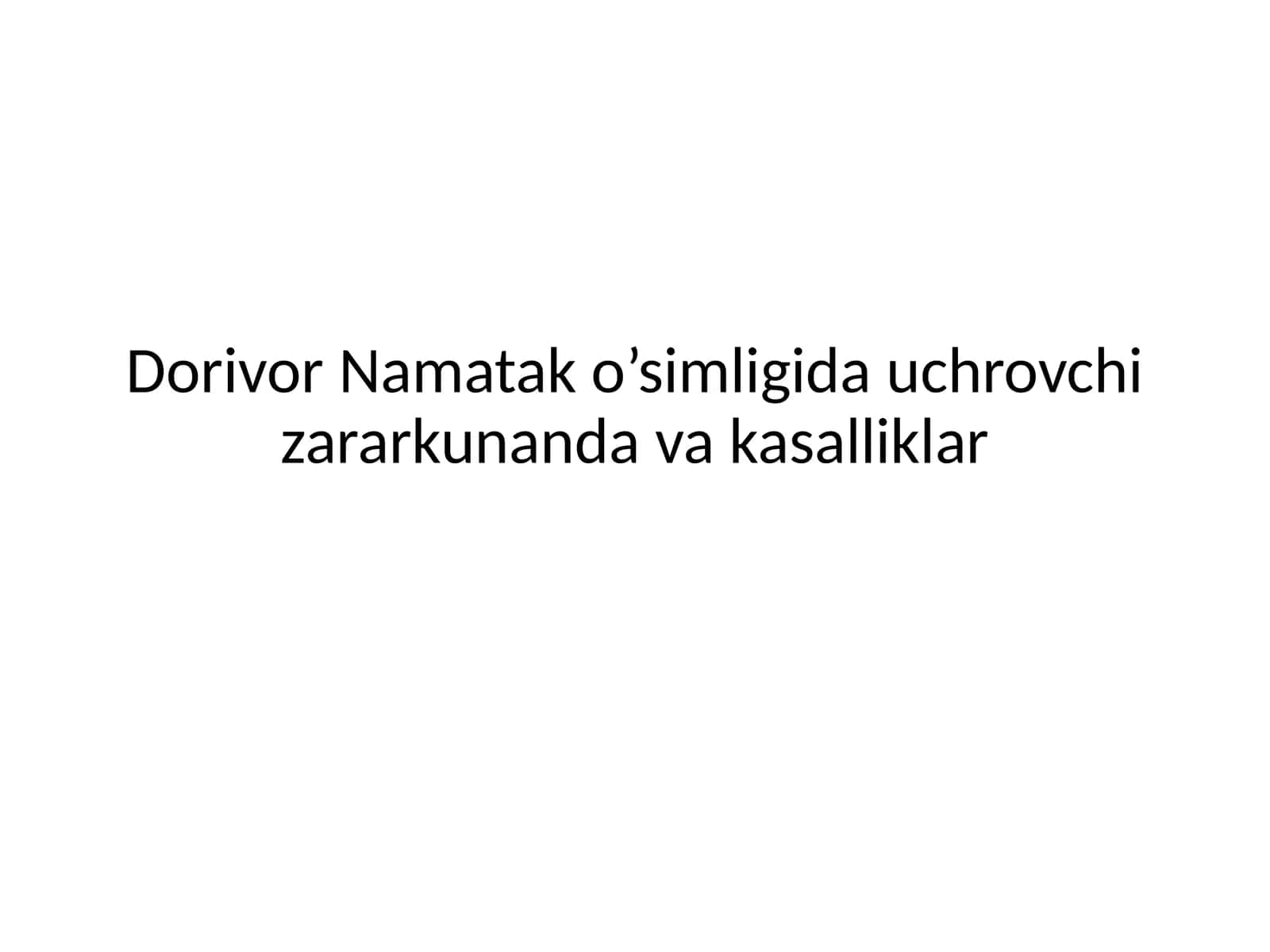 Namatak Zararkunandalari va Kasalliklari