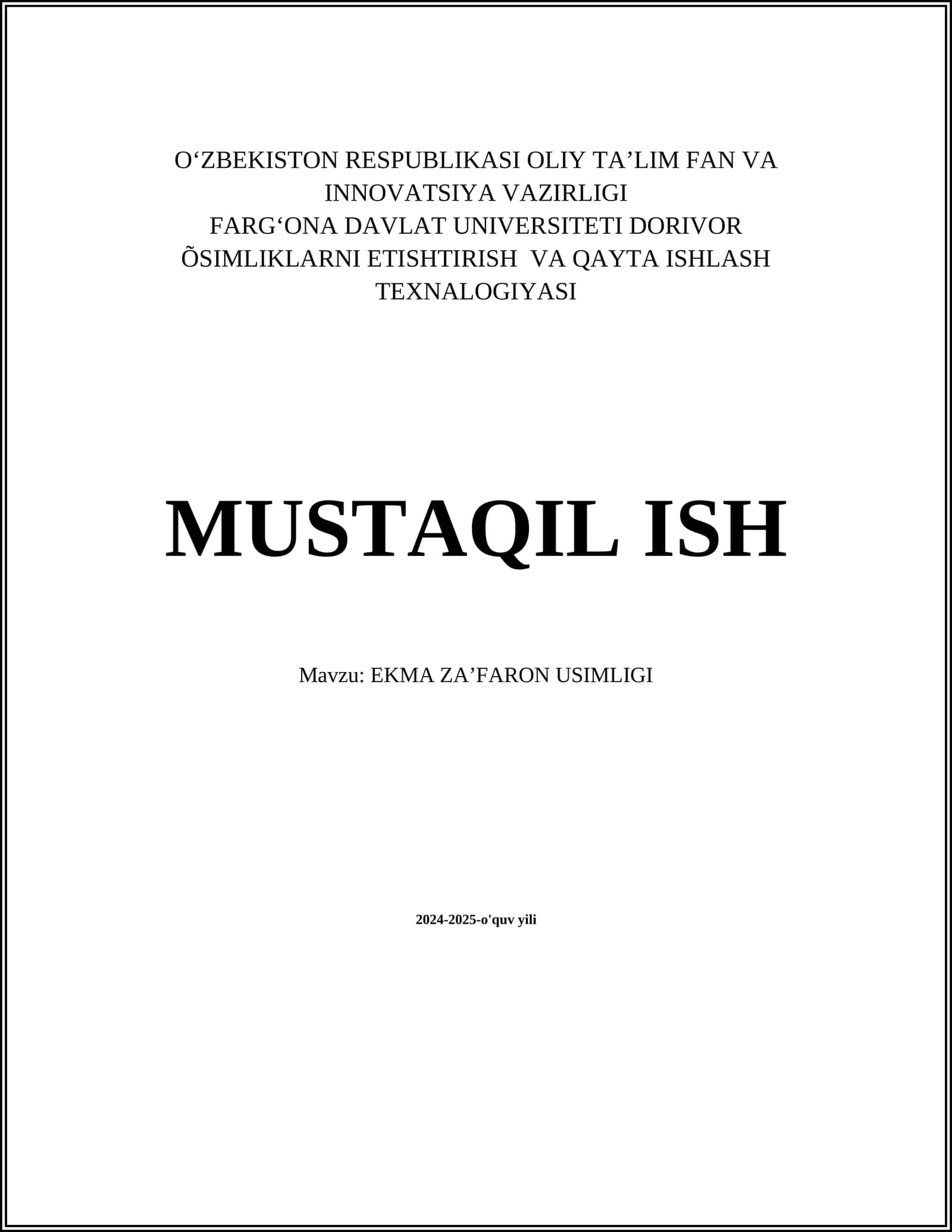 EKMA ZAʼFARON USIMLIGI
