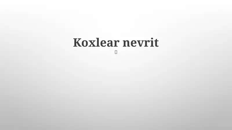 Koxlear nevrit