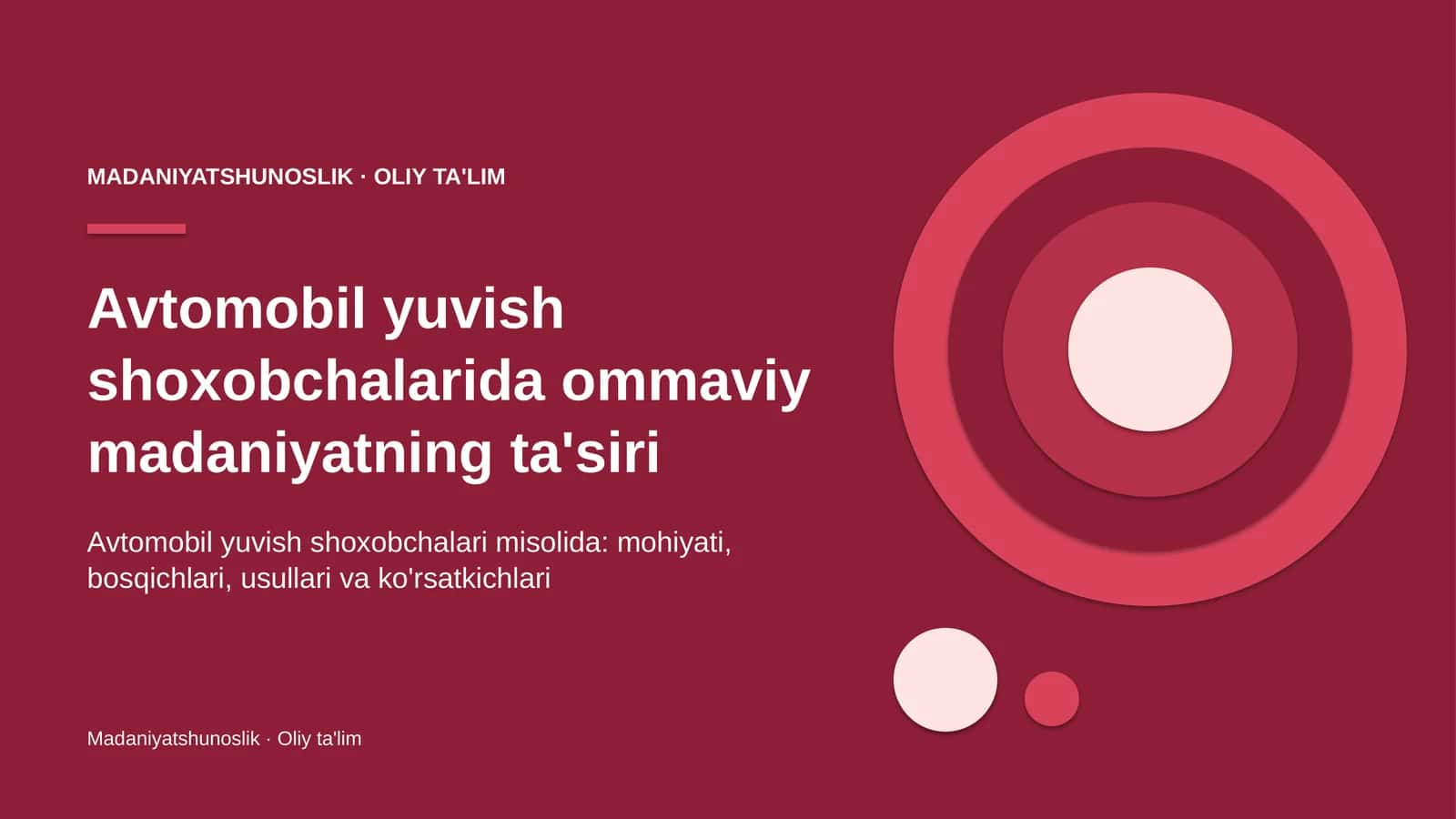 Avtomobil yuvish shoxobchalarida ommaviy madaniyatning ta'siri
