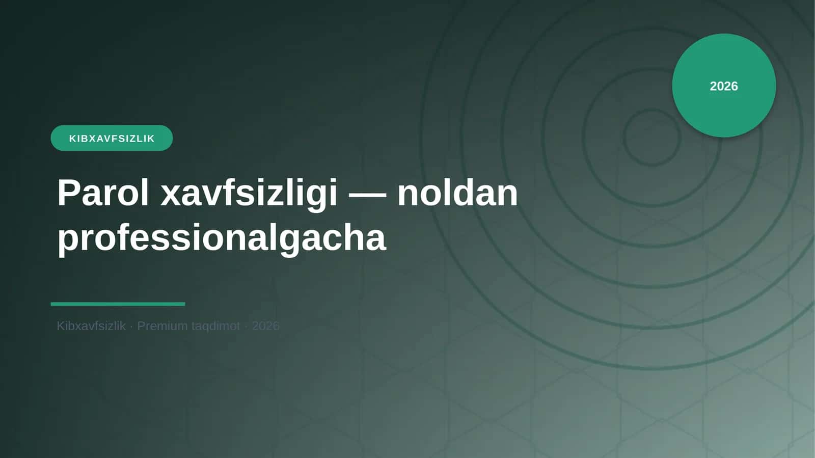 Parol xavfsizligi — noldan professionalgacha