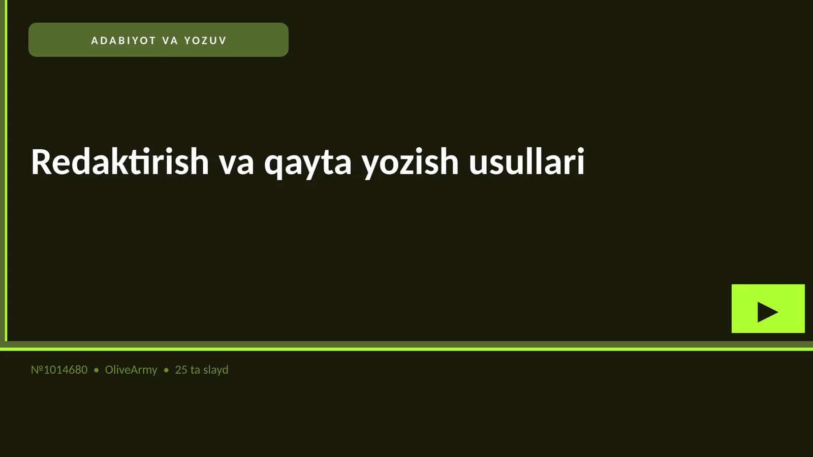 Redaktirish va qayta yozish usullari