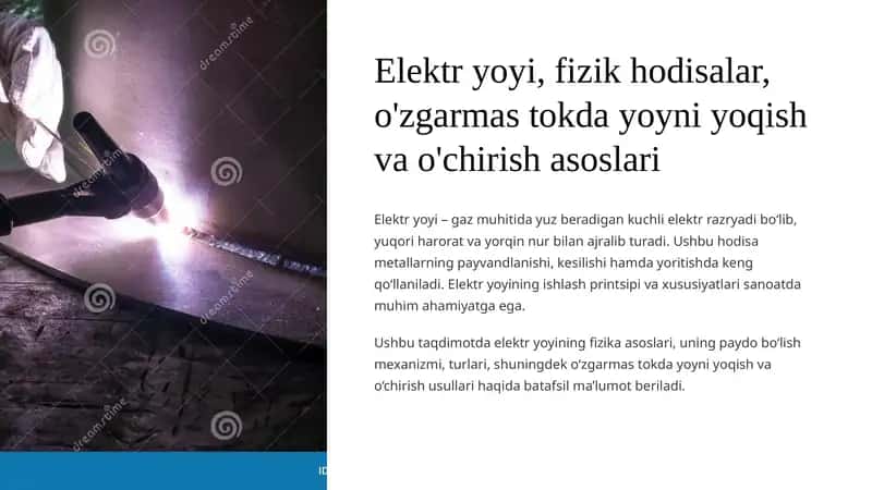 Elektr yoyi, fizik hodisalar, o'zgarmas tokda yoyni yoqish va o'chirish asoslari