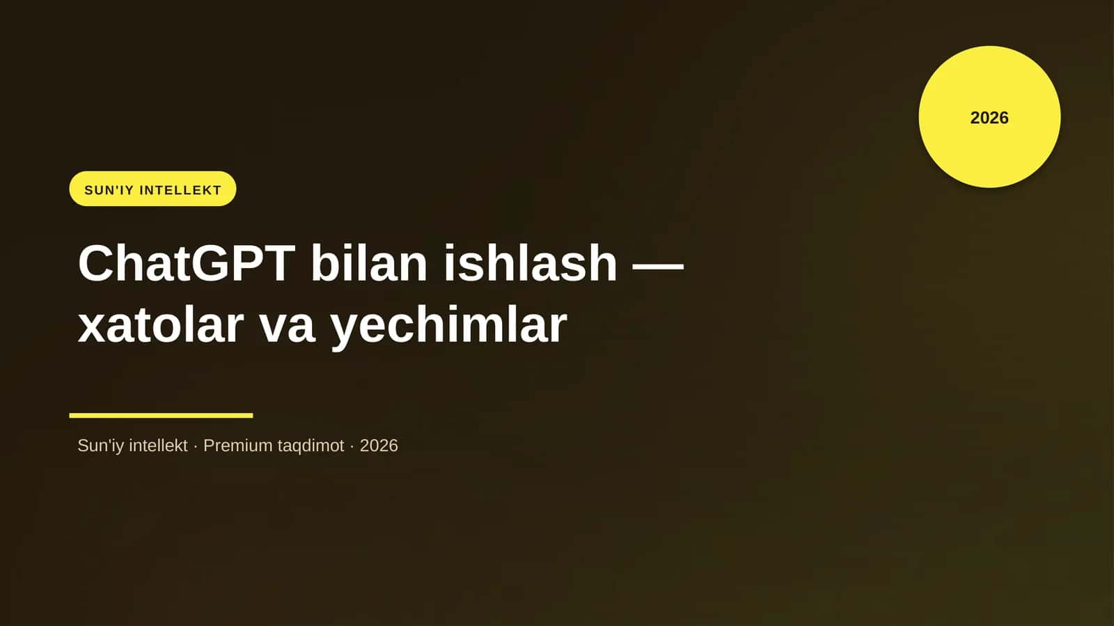 ChatGPT bilan ishlash — xatolar va yechimlar