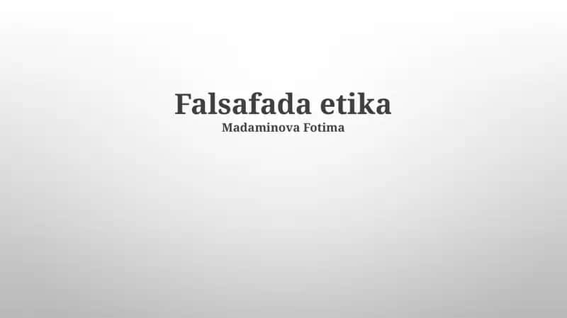 Falsafada etika