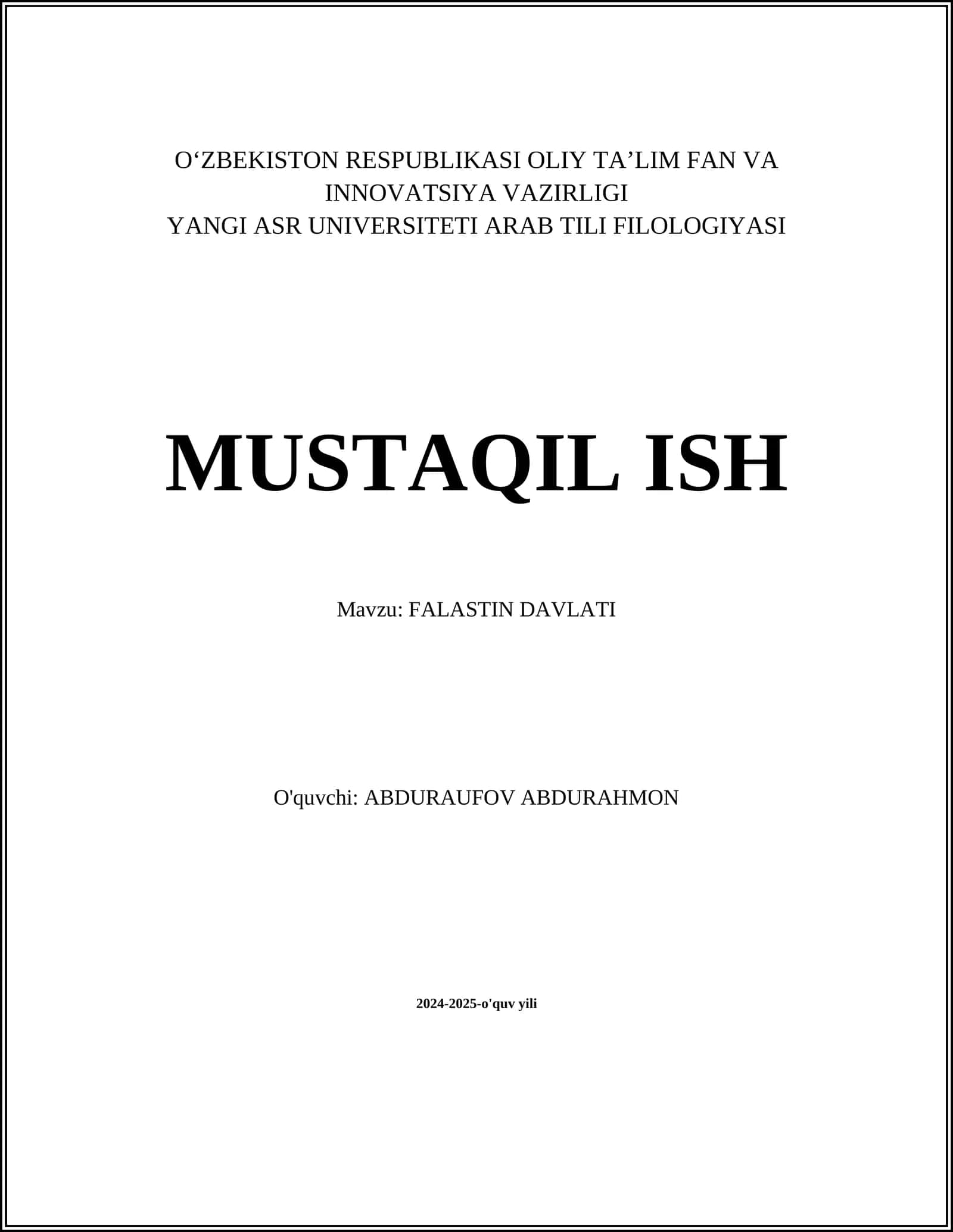 Falastin Davlati tarixi