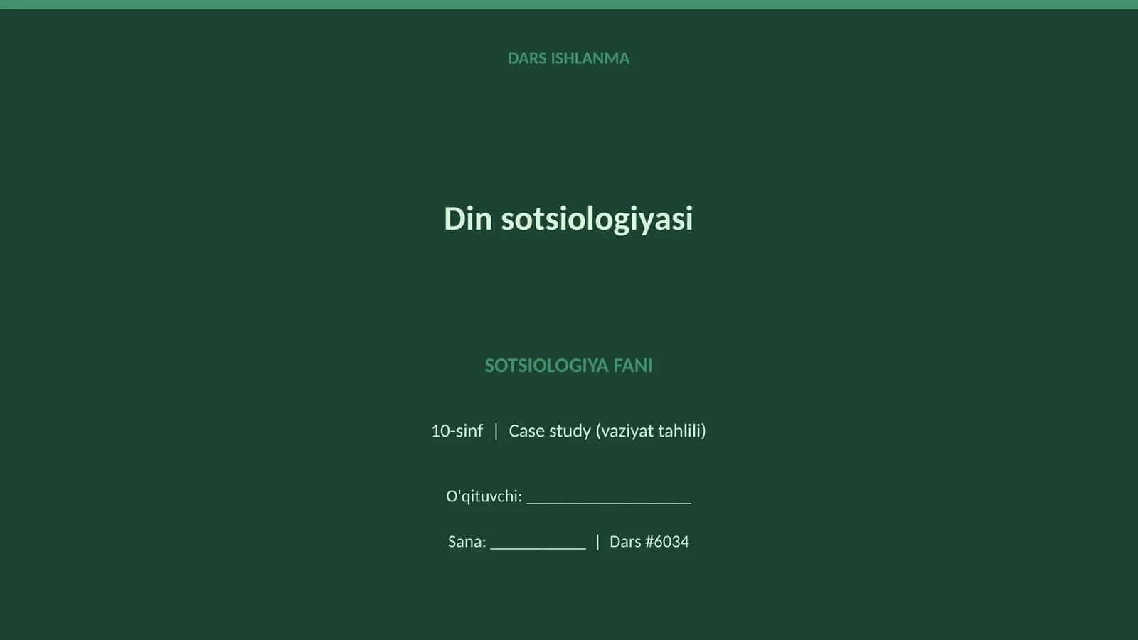 SOTSIOLOGIYA FANI