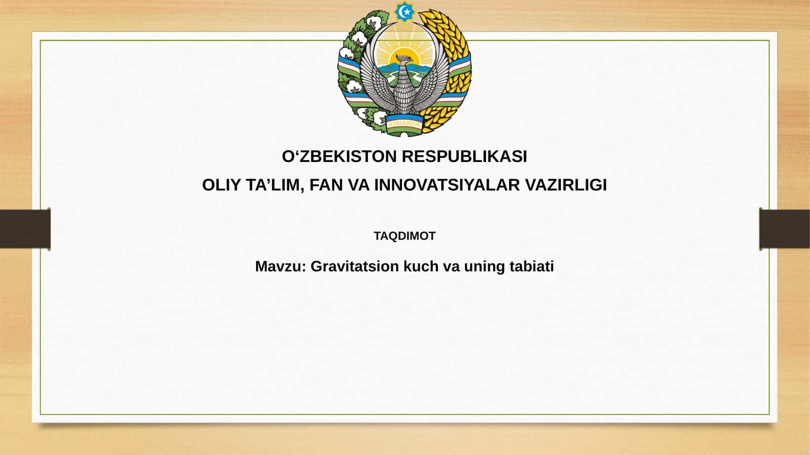 Gravitatsion kuchlarning tabiati