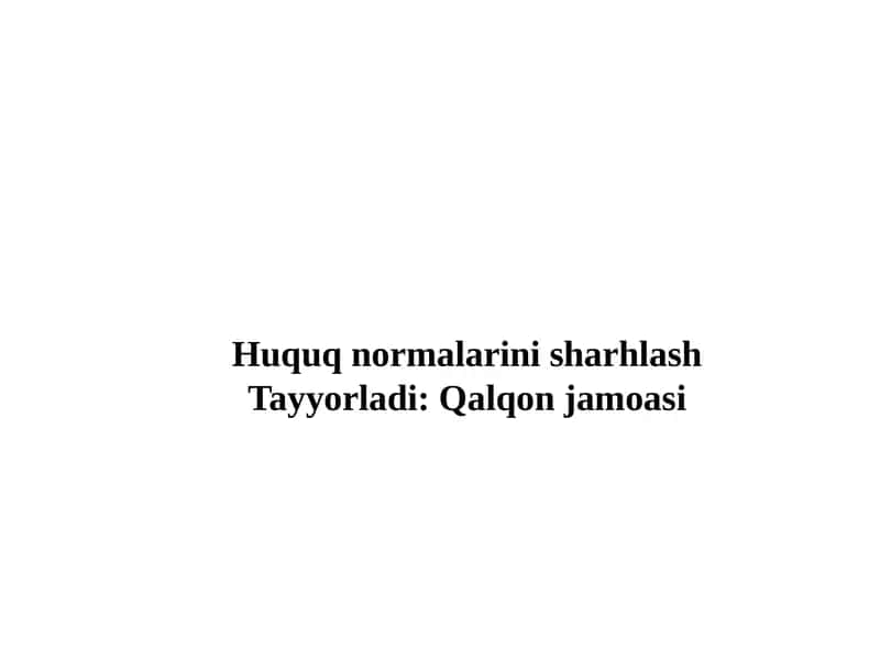 Huquq normalarini sharhlash