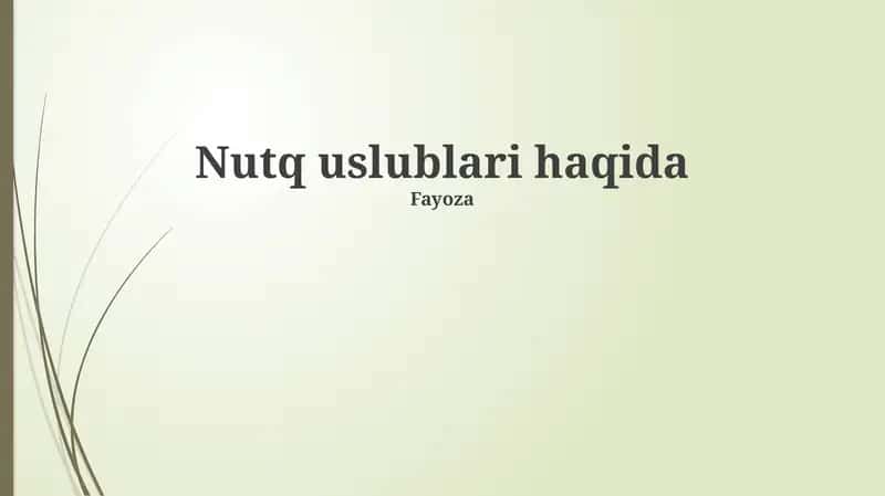 Nutq uslublari