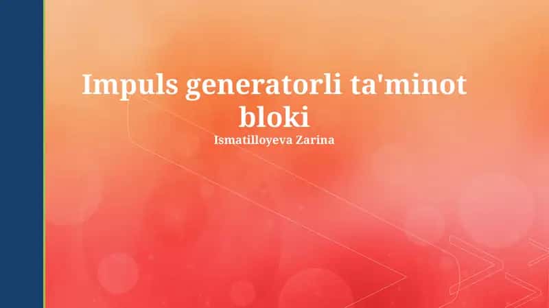Impuls generatorli ta'minot bloki