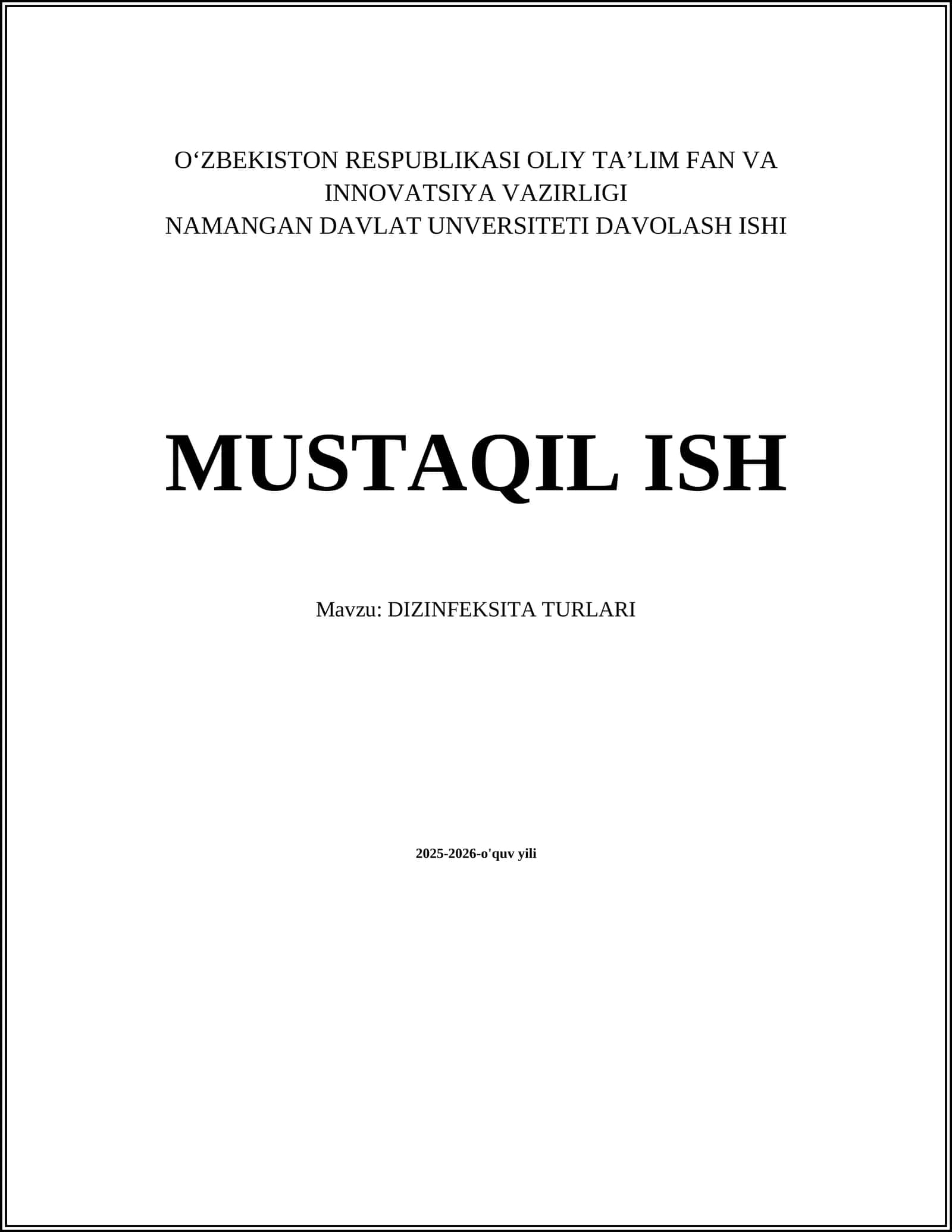 DIZINFEKSITA TURLARI
