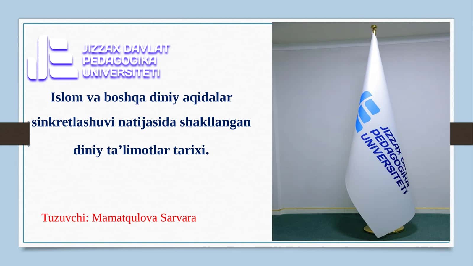 Islom va boshqadiniya qidalarsin kretlashuvining taʼlimotlari tarixi