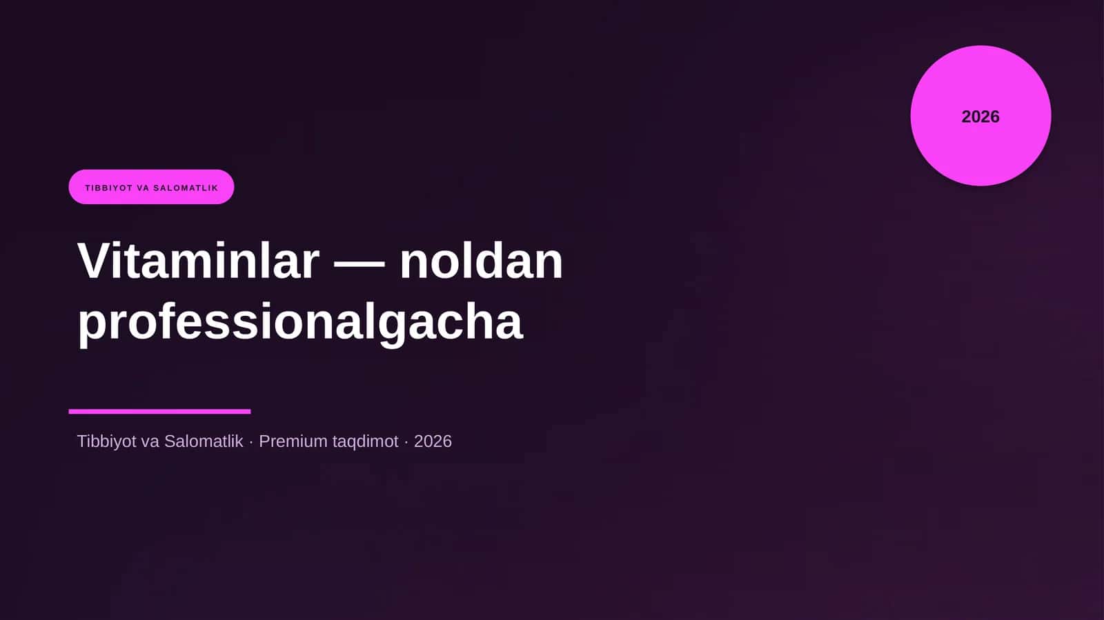 Vitaminlar — noldan professionalgacha