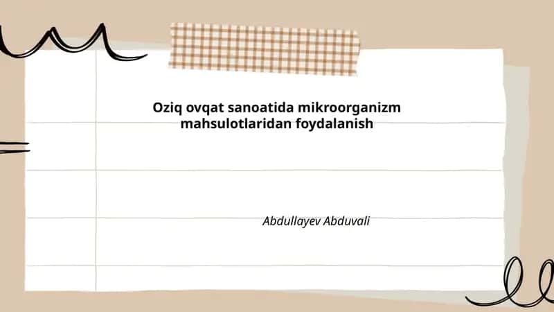 Fermentatsiya jarayonlari
