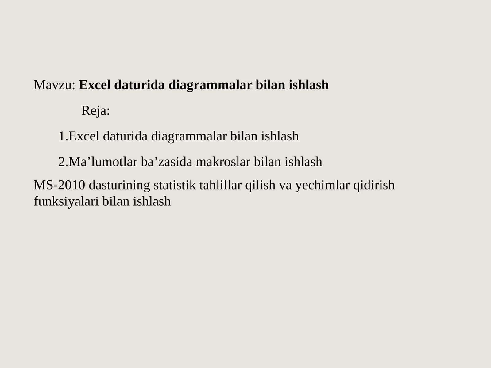 Exceldaturidadiagrammalarbilanishlash